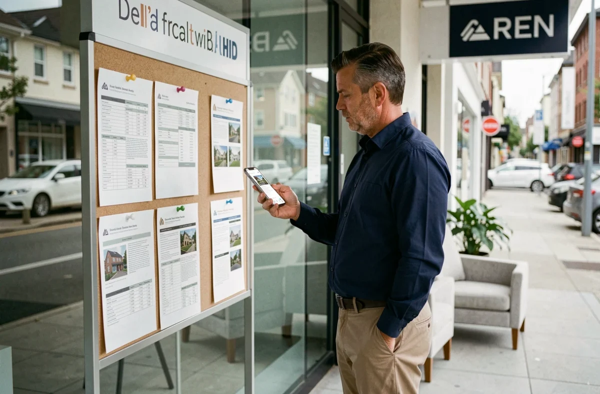 Agent immobilier consultant les services de Foyerlumina.fr dans une agence moderne en France en 2026