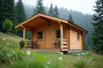 Chalet en bois de 20m2 habitable en location dans un cadre naturel boisé