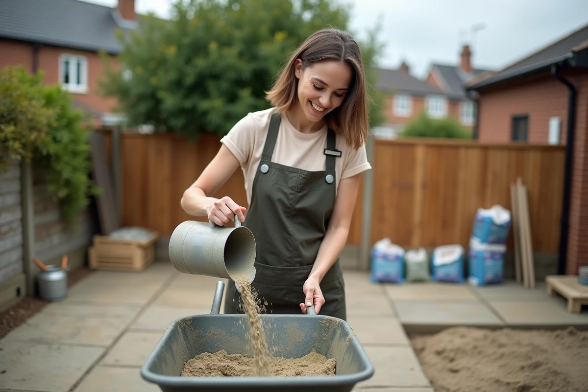 Jeune femme versant de l
